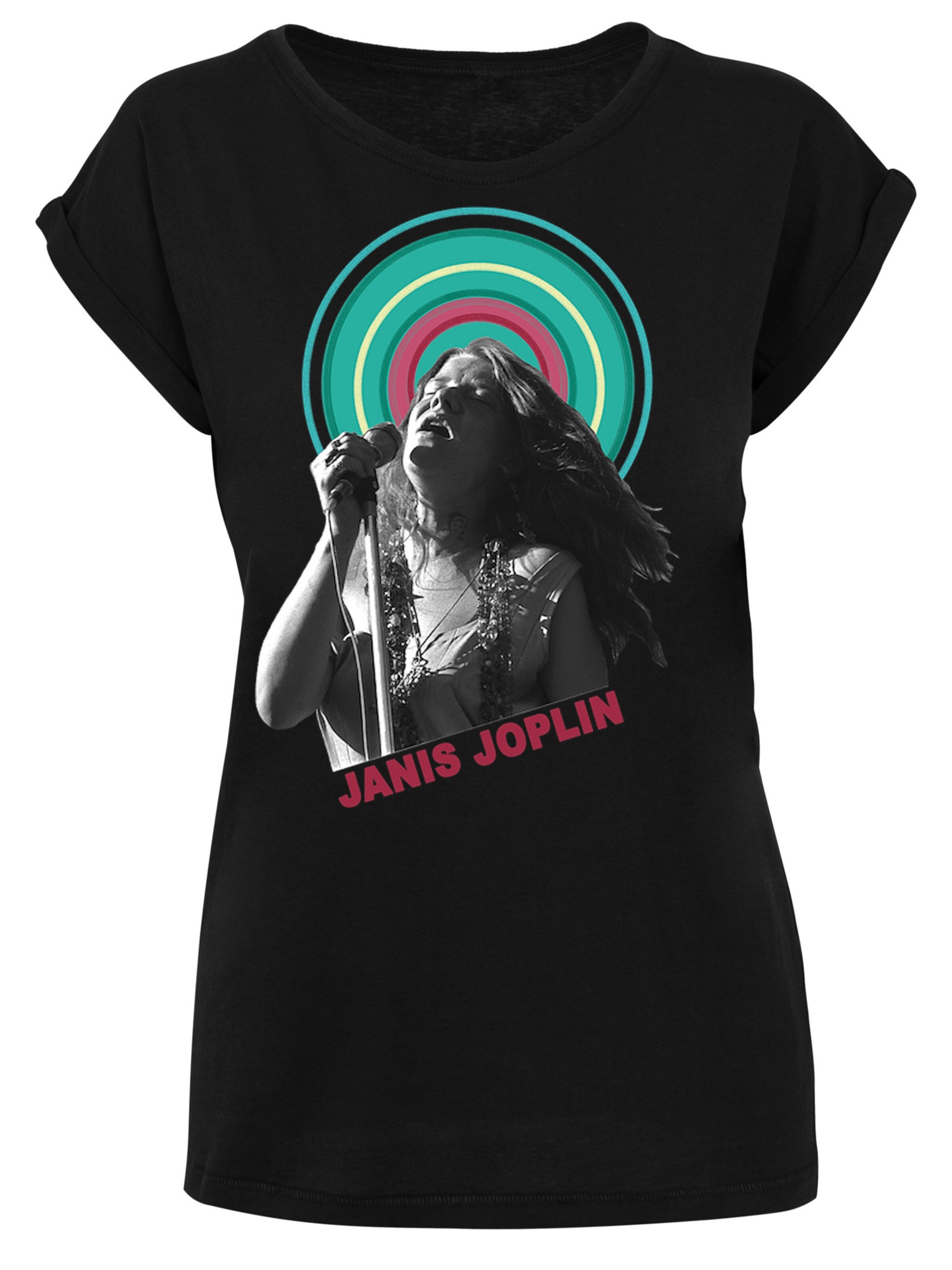 F4NT4STIC Shirt 'Janis Joplin' in Black: front