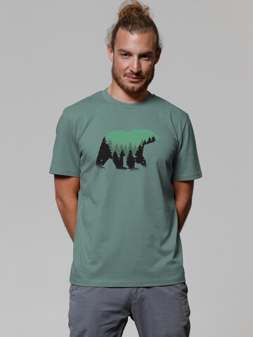 Watapparel Shirt 'Waldbär' in Groen: voorkant