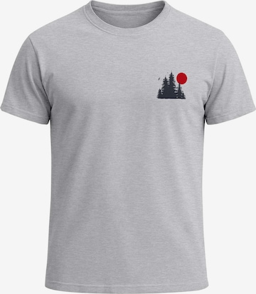 Neverless Shirt 'Waldkette Badge' in Grey: front