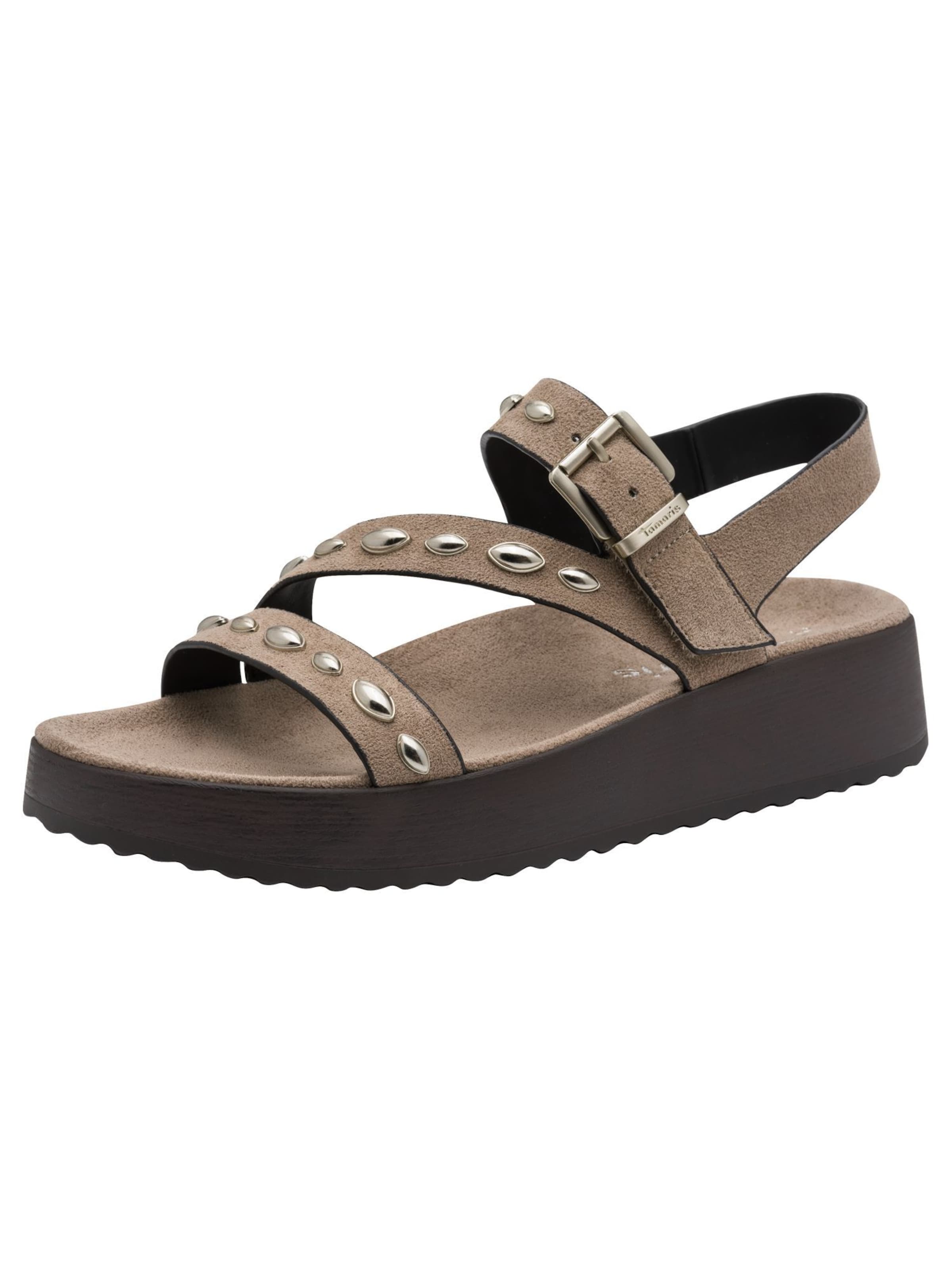 Tamaris Sandaal in Beige: voorkant