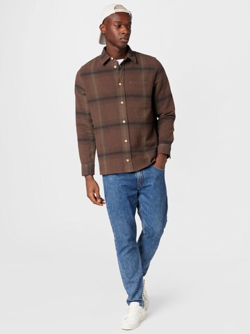 Won Hundred Regular fit Button Up Shirt 'Rex' in Brown