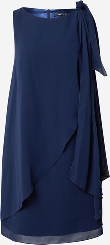 Robe de cocktail SWING en bleu : devant