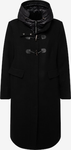 Ulla Popken Between-Seasons Coat in Black: front