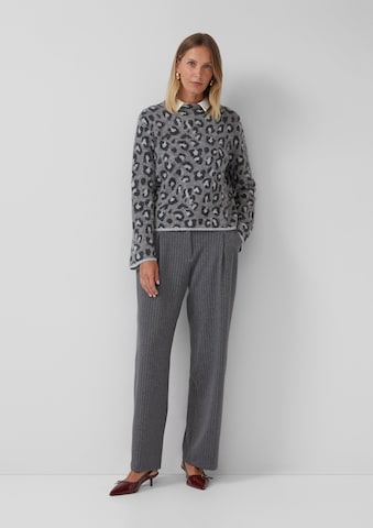Wide Leg Pantalon à pince s.Oliver BLACK LABEL en gris : devant