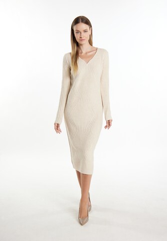 DreiMaster Klassik Knit dress 'Casnagie' in Beige: front