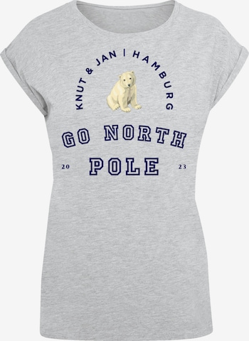T-shirt 'Eisbär Knut & Jan Hamburg' F4NT4STIC en gris : devant