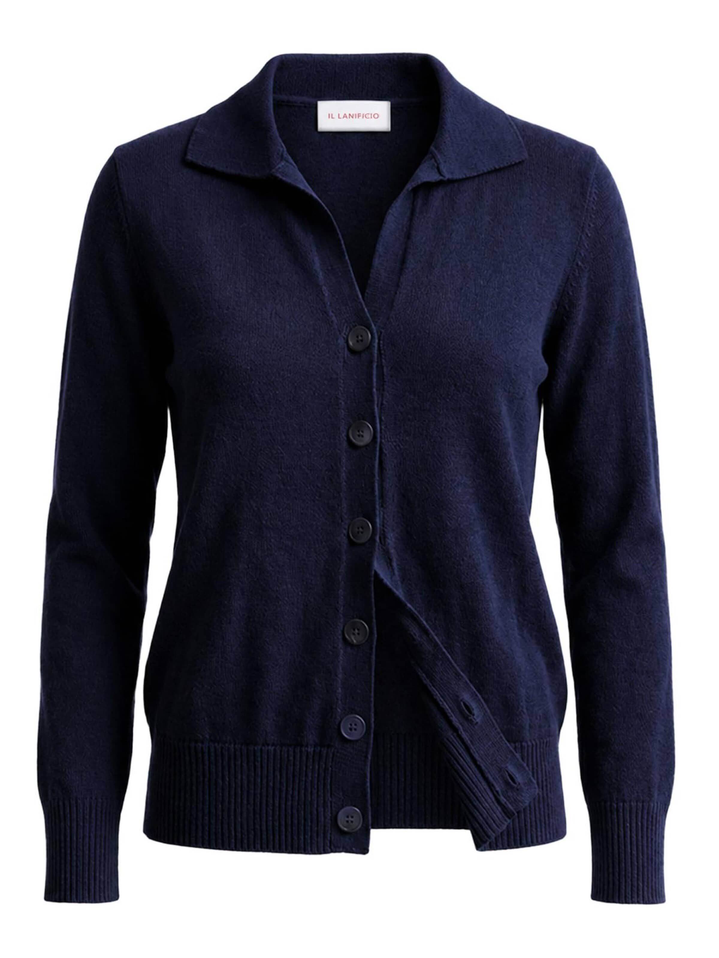 Il Lanificio Knit Cardigan in Blue: front