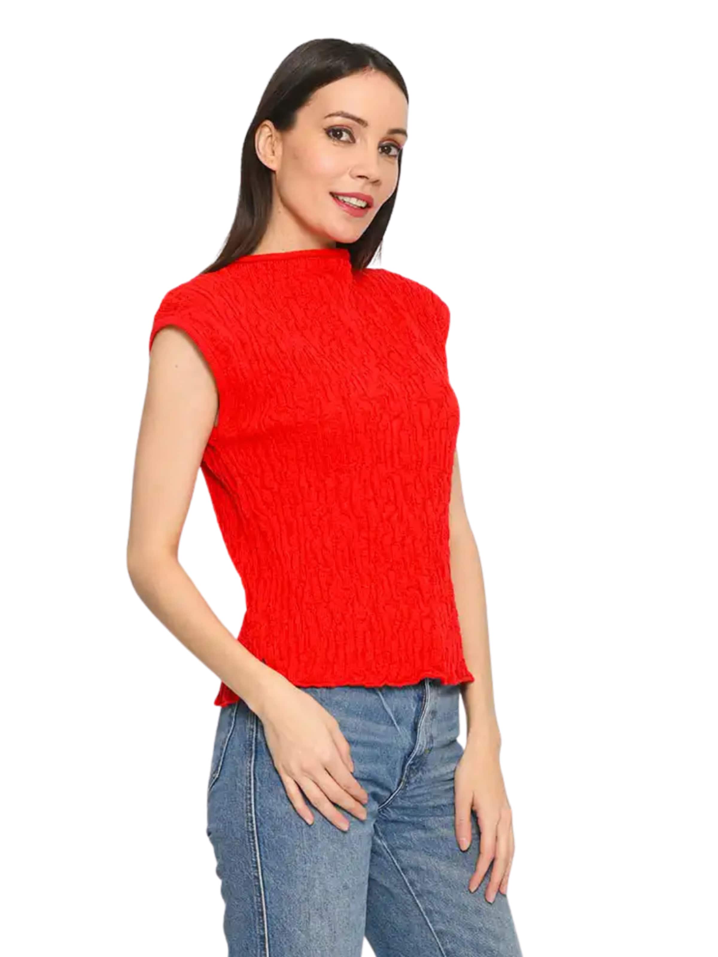 Süel knitwear Sticktop 'Wrinkled Texture'‌‌‌‌ in Rot