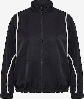 Ulla Popken Sweatjacke in Schwarz: Vorderseite