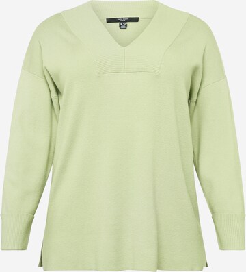 Vero Moda Curve Trui 'NANCY' in Groen: voorkant