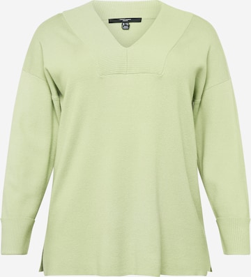 Vero Moda Curve Пуловер 'NANCY' в зелено: отпред