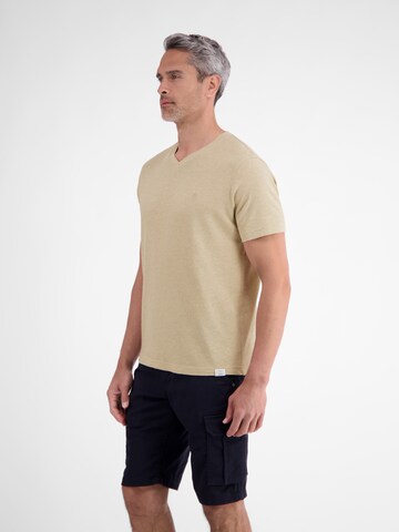 LERROS T-Shirt aus Baumwoll-Leinen-Mix in moderner 2-Tone-Optik in Beige