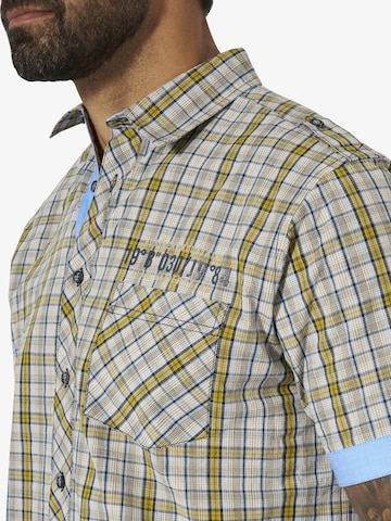 Jan Vanderstorm Comfort fit Button Up Shirt 'Mainer' in Beige