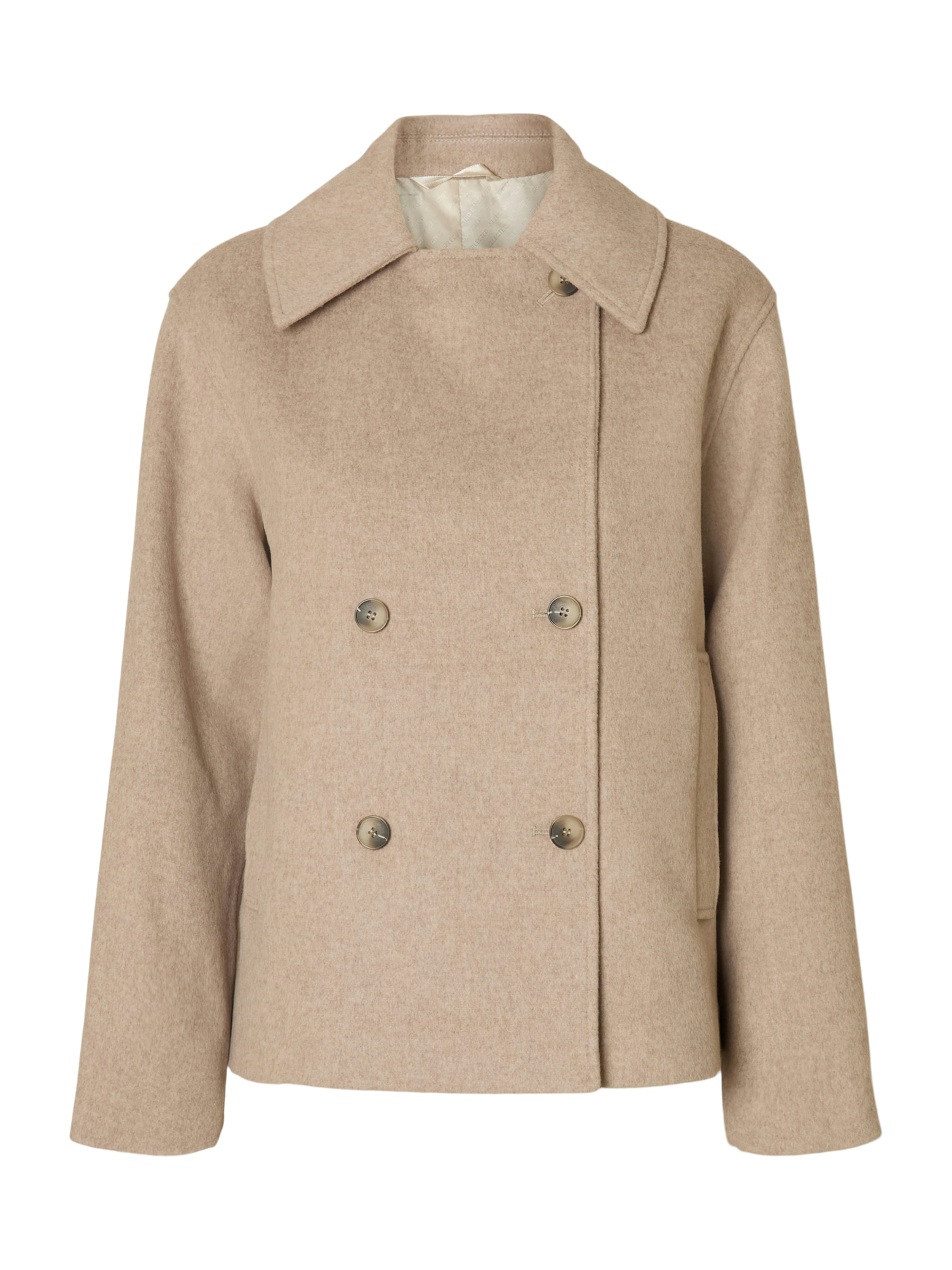 SELECTED Övergångsjacka 'SLFALMA' i beige: framsida