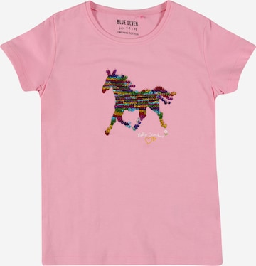 T-Shirt BLUE SEVEN en rose : devant