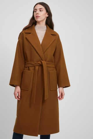 ICHI Between-Seasons Coat 'JANNET' in Brown: front