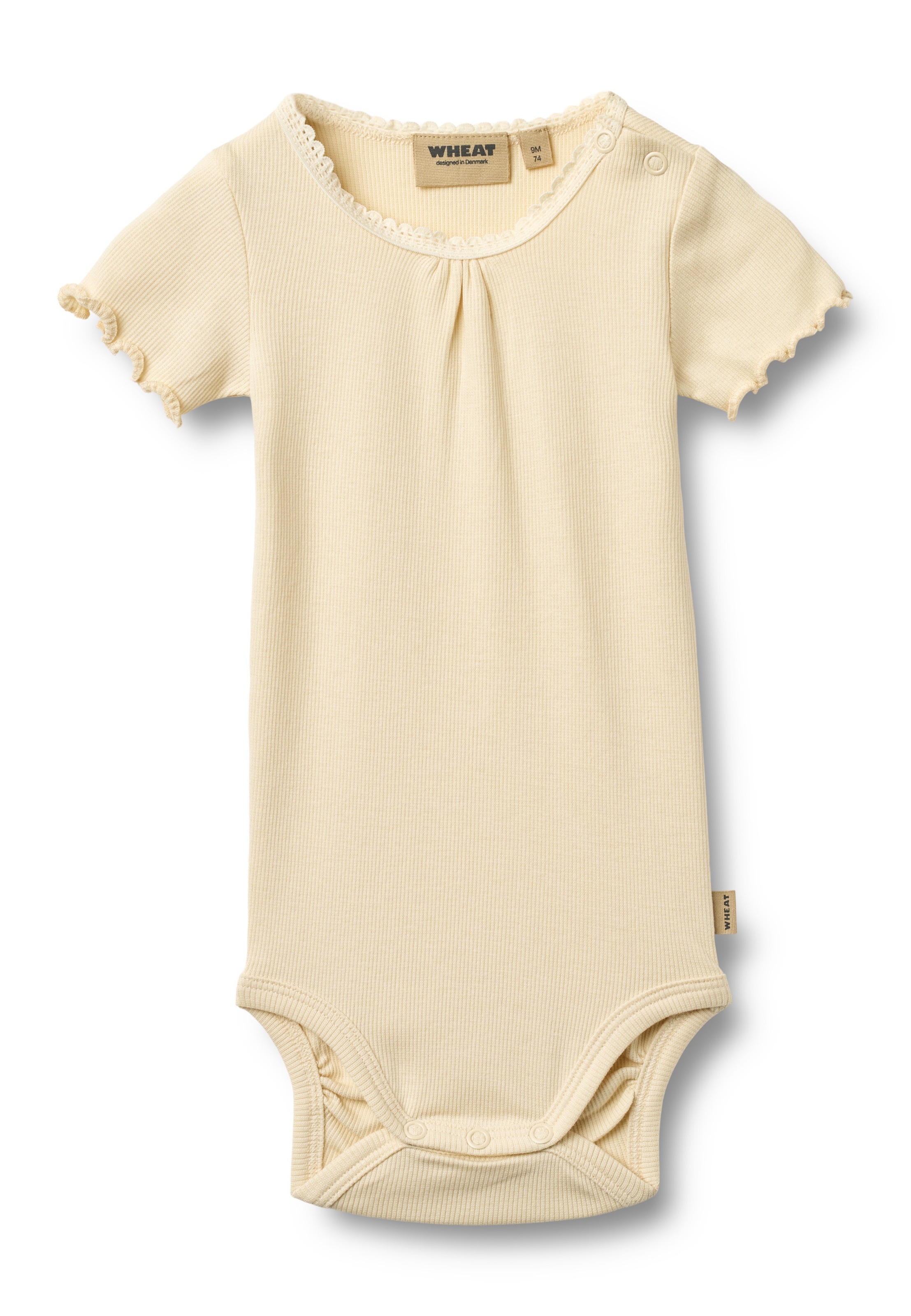 WHEAT - Pijama entero/body 'Edna' en beige: frente