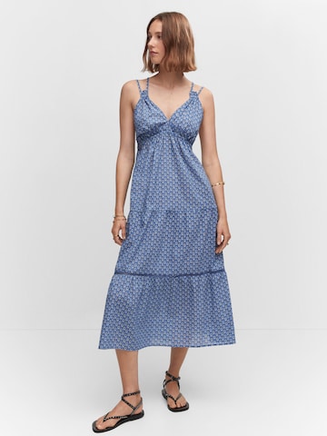 MANGO Letní šaty 'Luna' – modrá