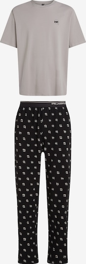 Ilga pižama 'Ikon' iš Karl Lagerfeld, spalva – pilka / juoda, Prekių apžvalga