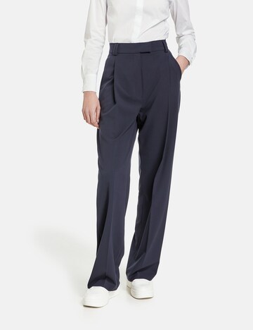 TAIFUN Wide leg Pleated Pants in Blue: front
