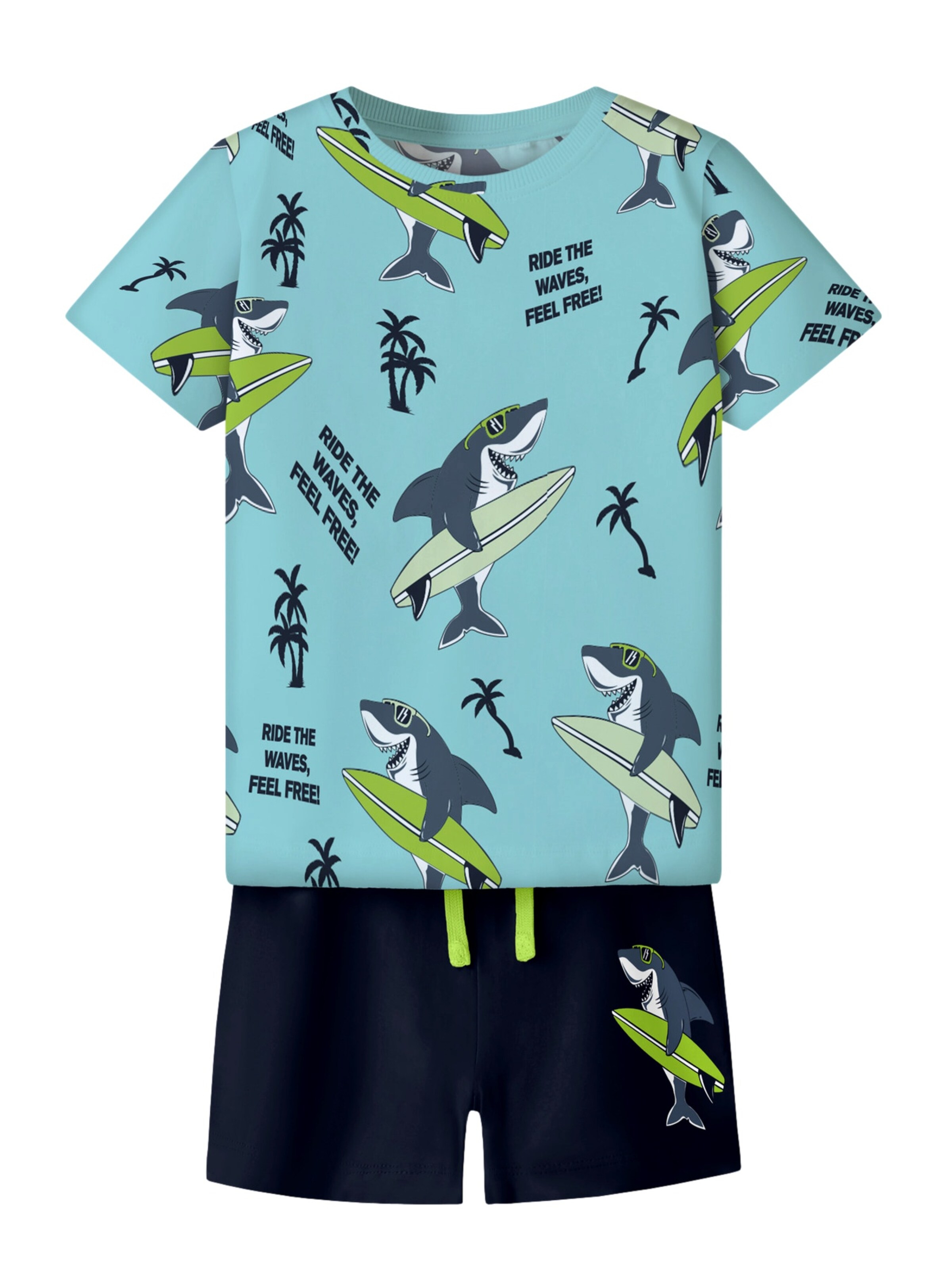 NAME IT Joggingpak 'Flaz' in Blauw: voorkant