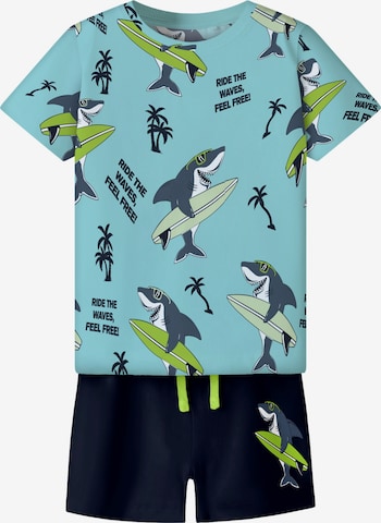 NAME IT Joggingpak 'Flaz' in Blauw: voorkant