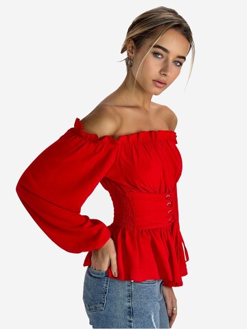 Chemisier Elara en rouge