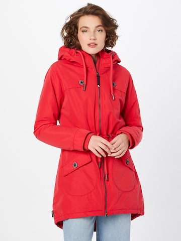 Alife and Kickin Winterparka 'Charlotte' in Rood: voorkant