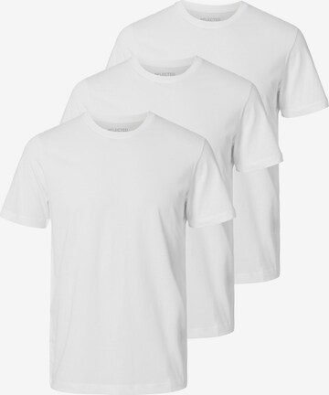 T-Shirt SELECTED HOMME en blanc : devant