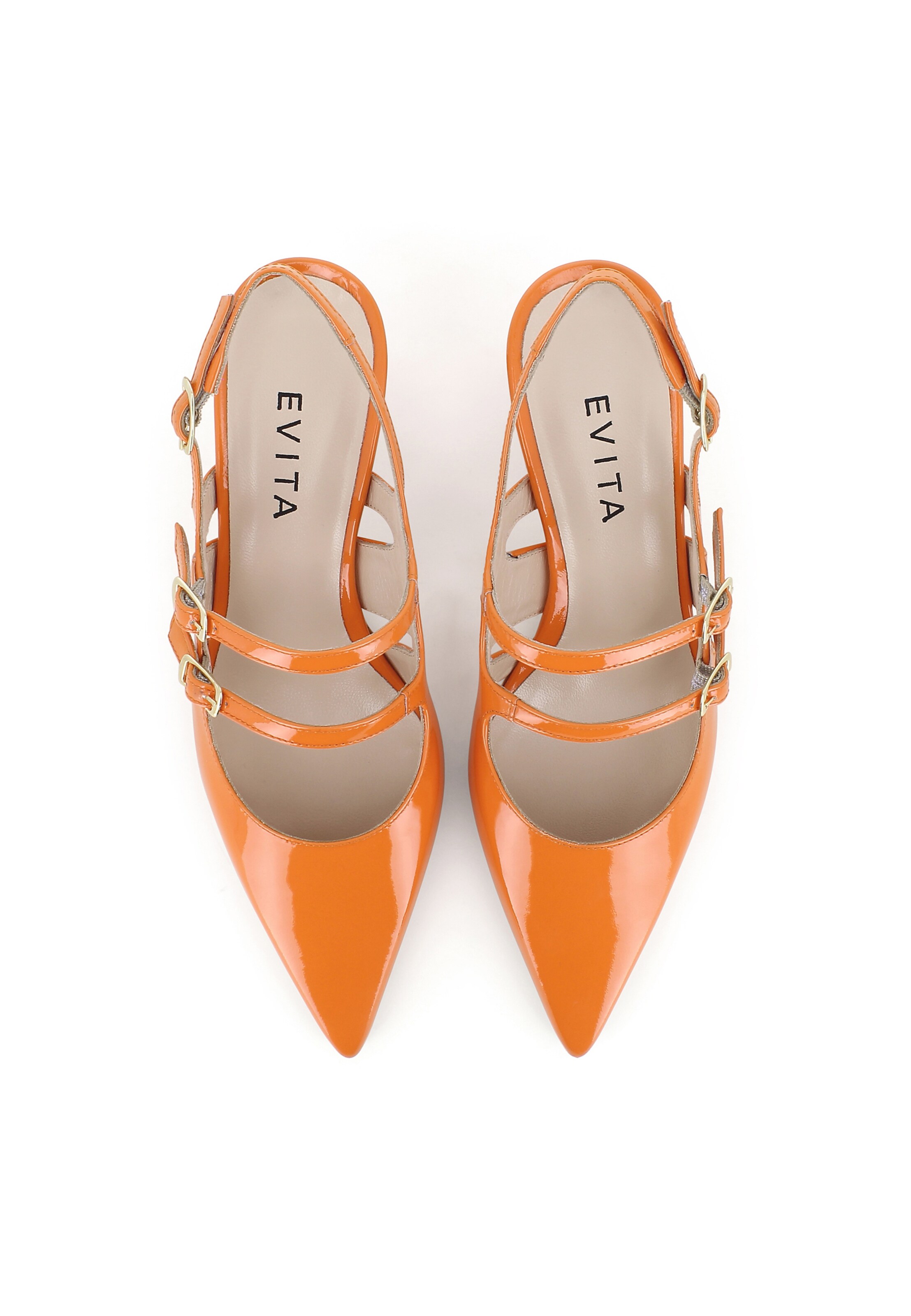 Escarpins à bride arrière 'PERLA' EVITA en orange