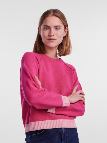 PIECES Sweter 'Nistra' w kolorze różowy: przód