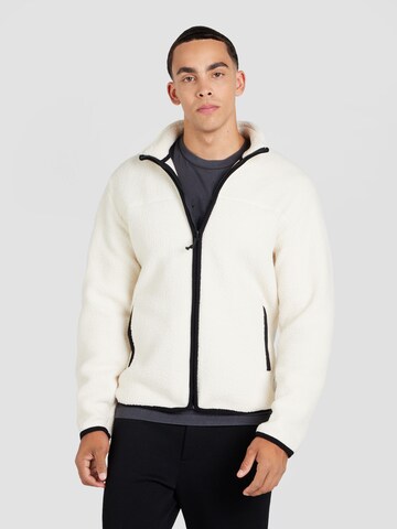 Only & Sons Fleece jas 'ONSEMILIO' in Wit: voorkant