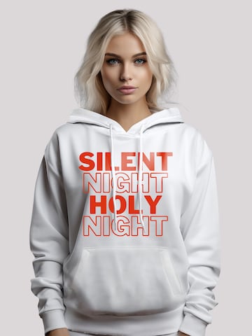 F4NT4STIC Sweatshirt 'Silent night holy night' in Wit: voorkant