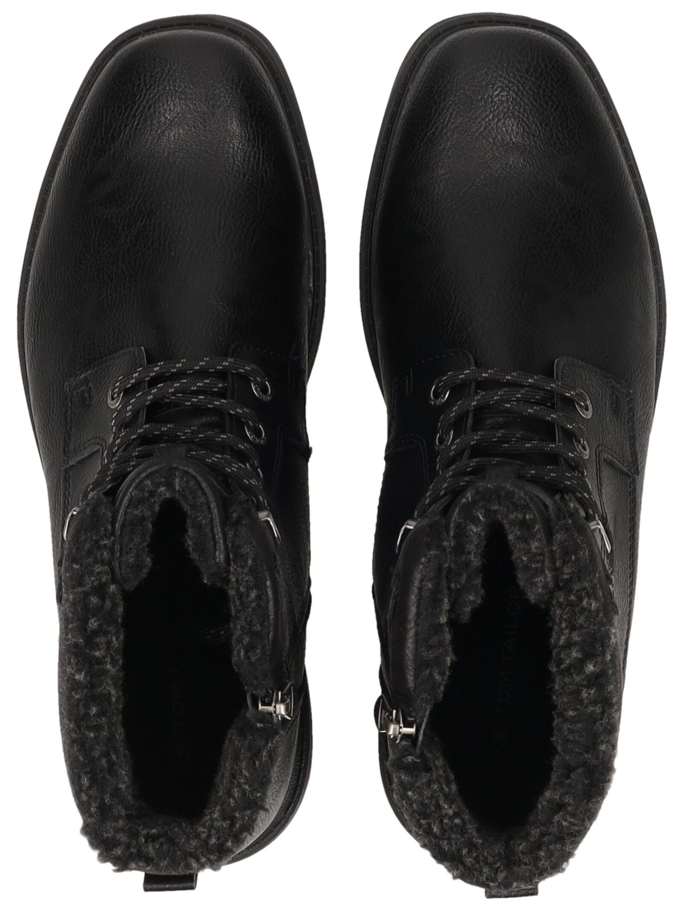 TOM TAILOR Lace-Up Boots in Black