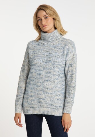 usha BLUE LABEL Oversized trui in Blauw: voorkant