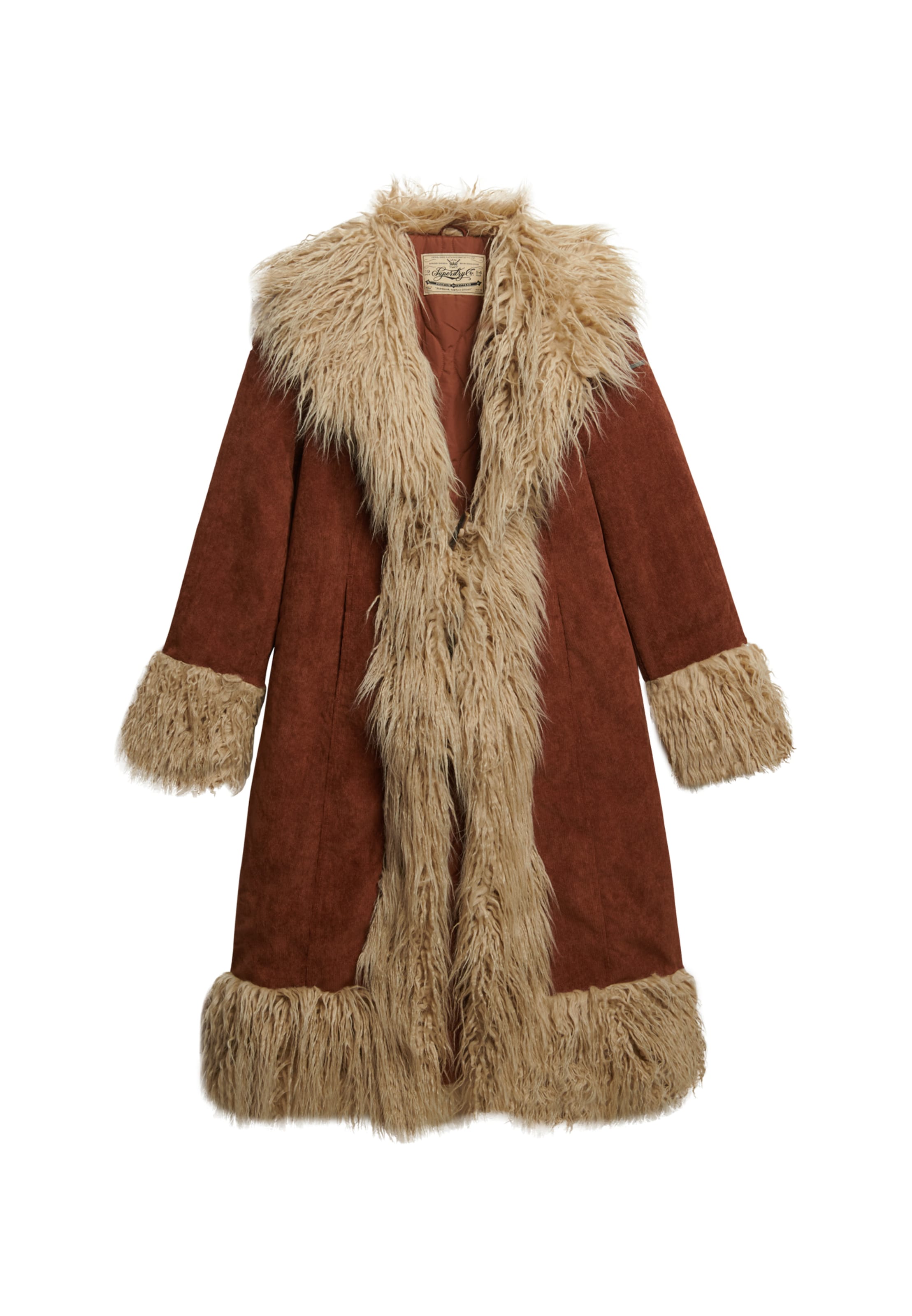Superdry Wintermantel in Bruin: voorkant