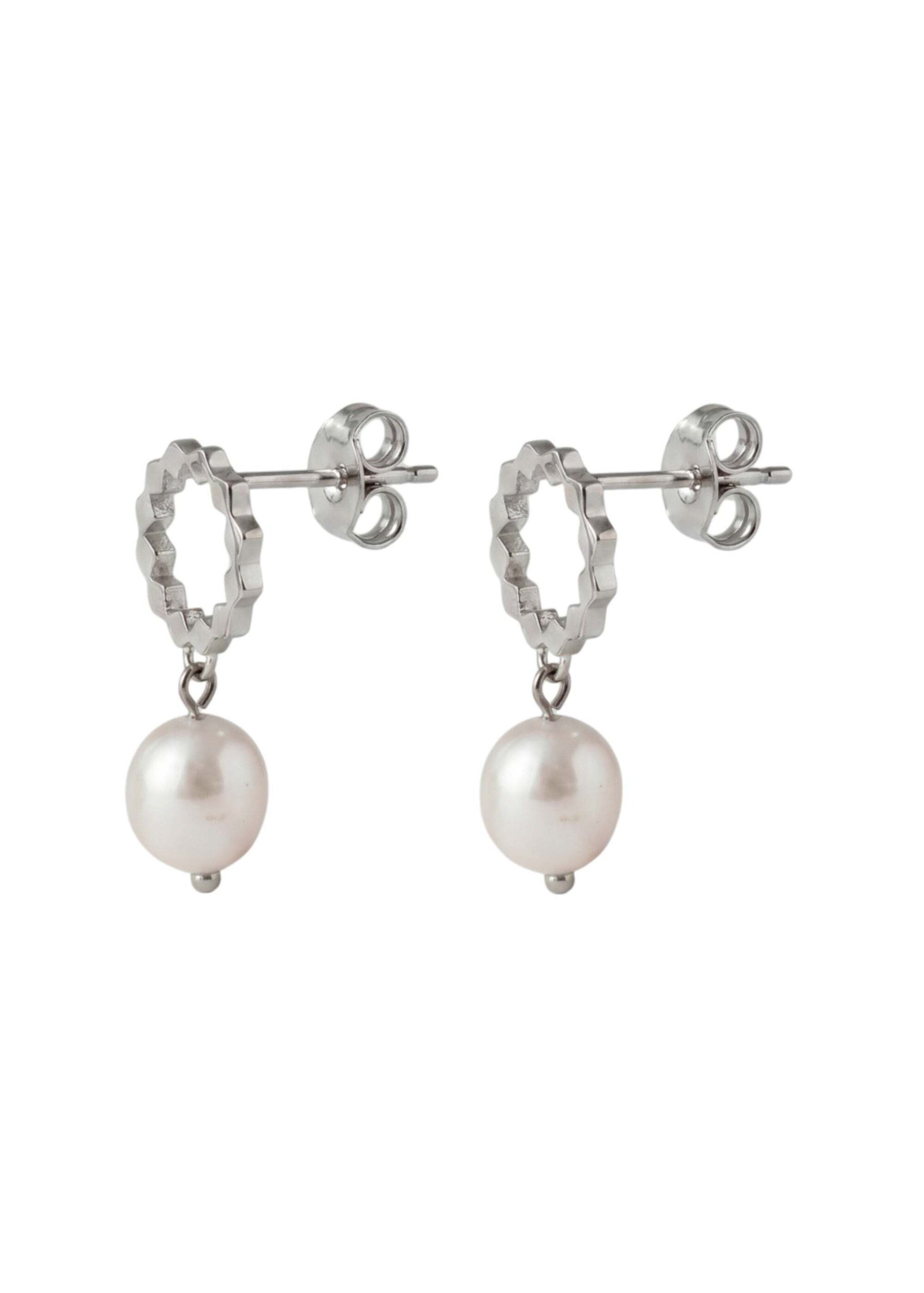 PURELEI Ohrringe 'Aura Pearl' in Silber: Vorderseite