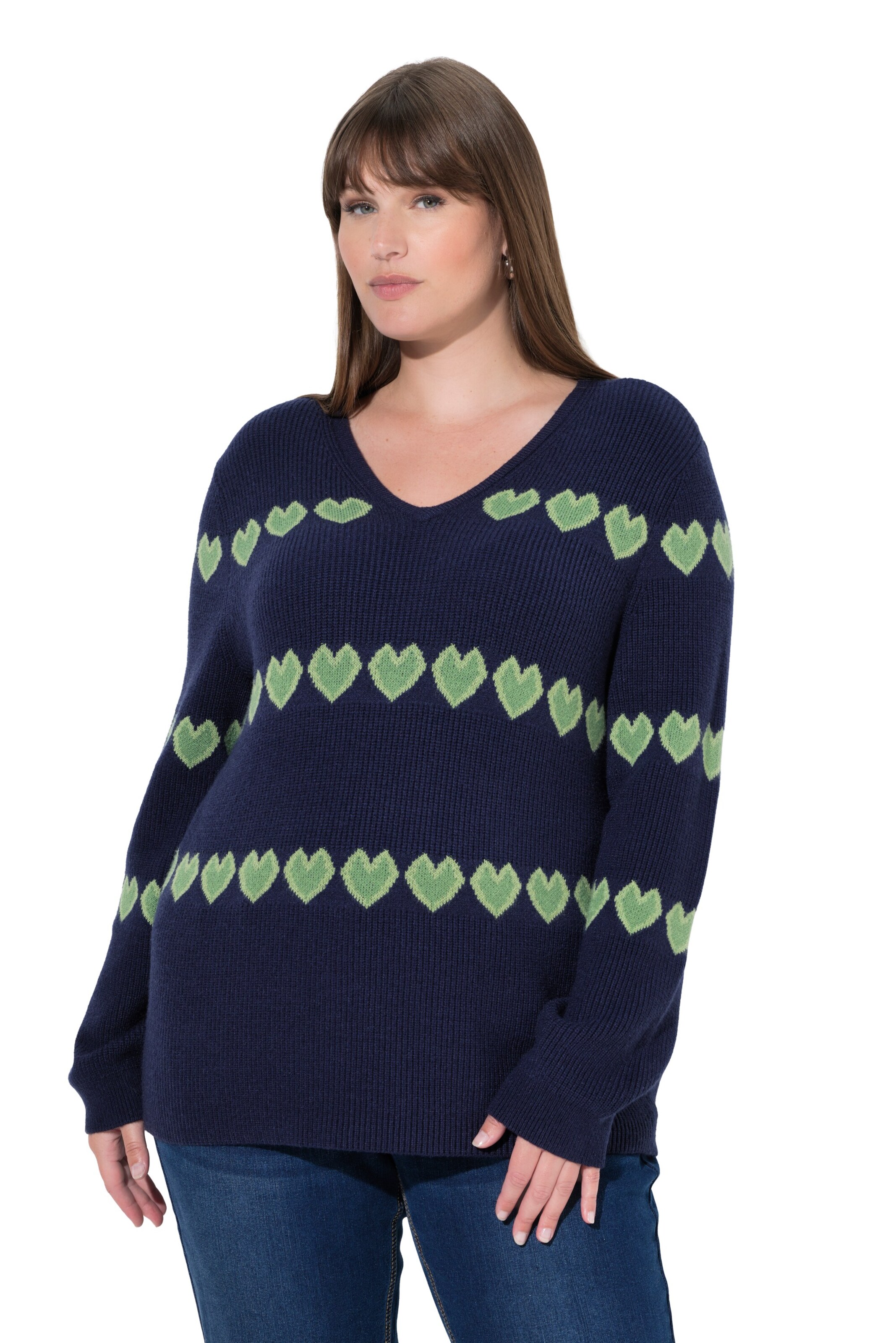 Ulla Popken Trui in Blauw: voorkant