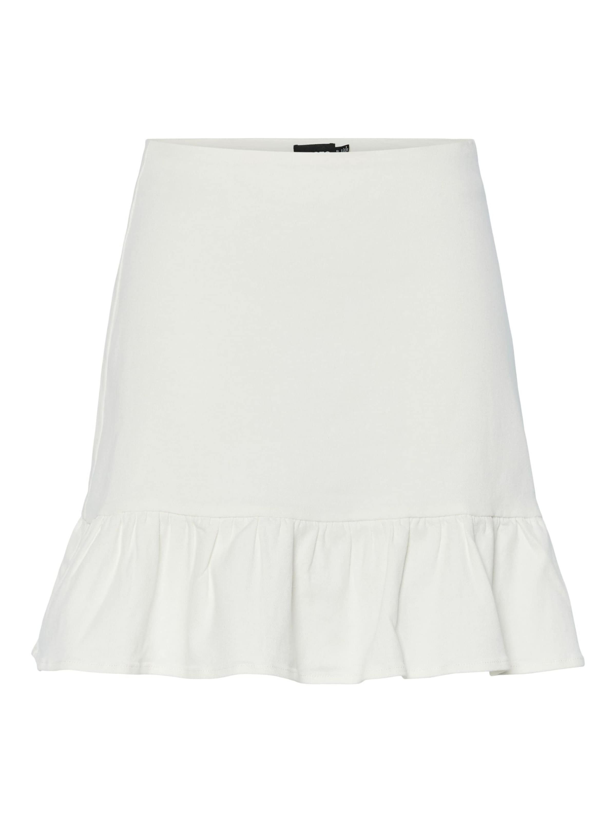 PIECES Rok 'PCMONICA' in Wit: voorkant