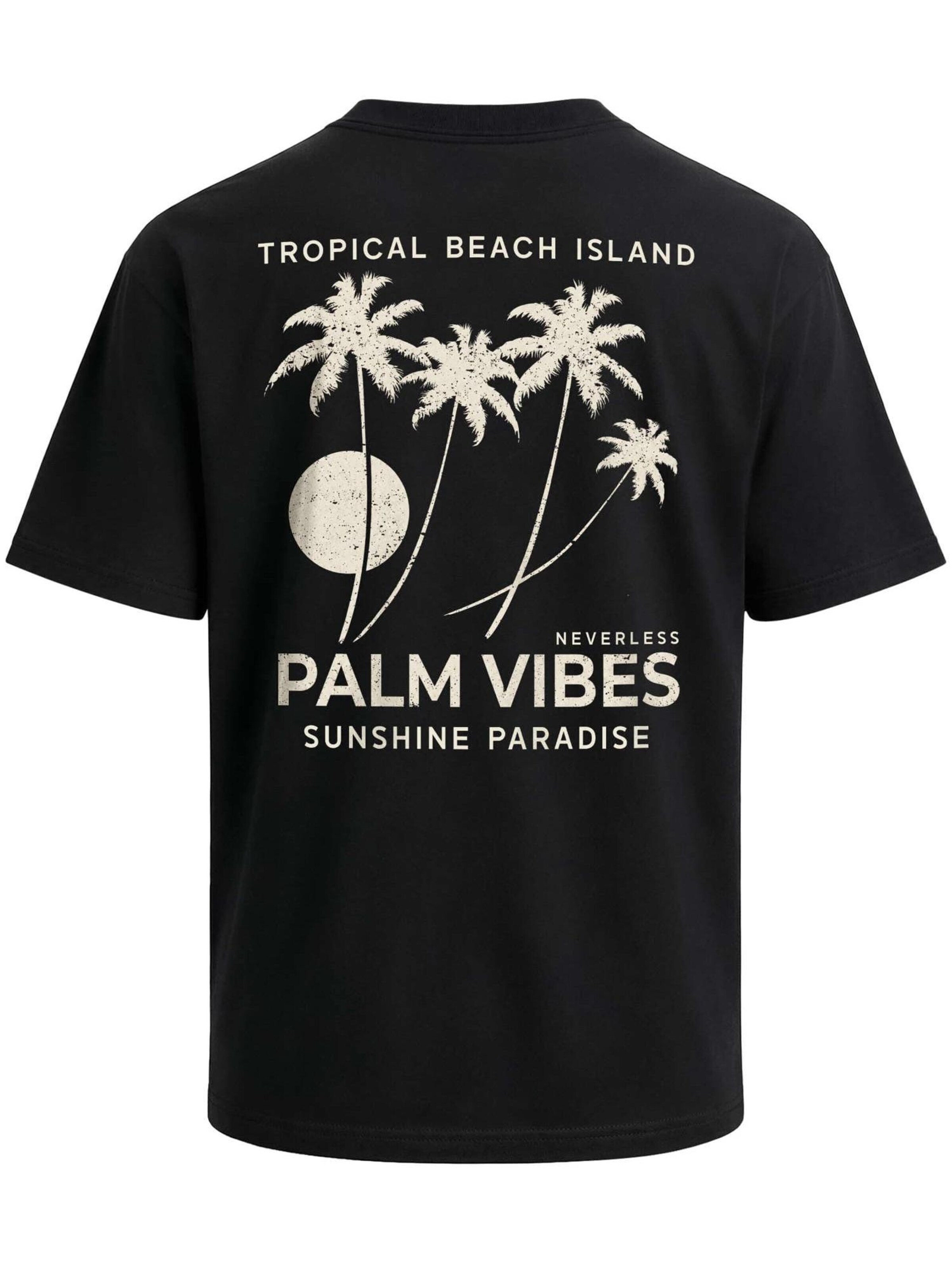 Neverless Shirt 'Palm Vibes' in Black: front