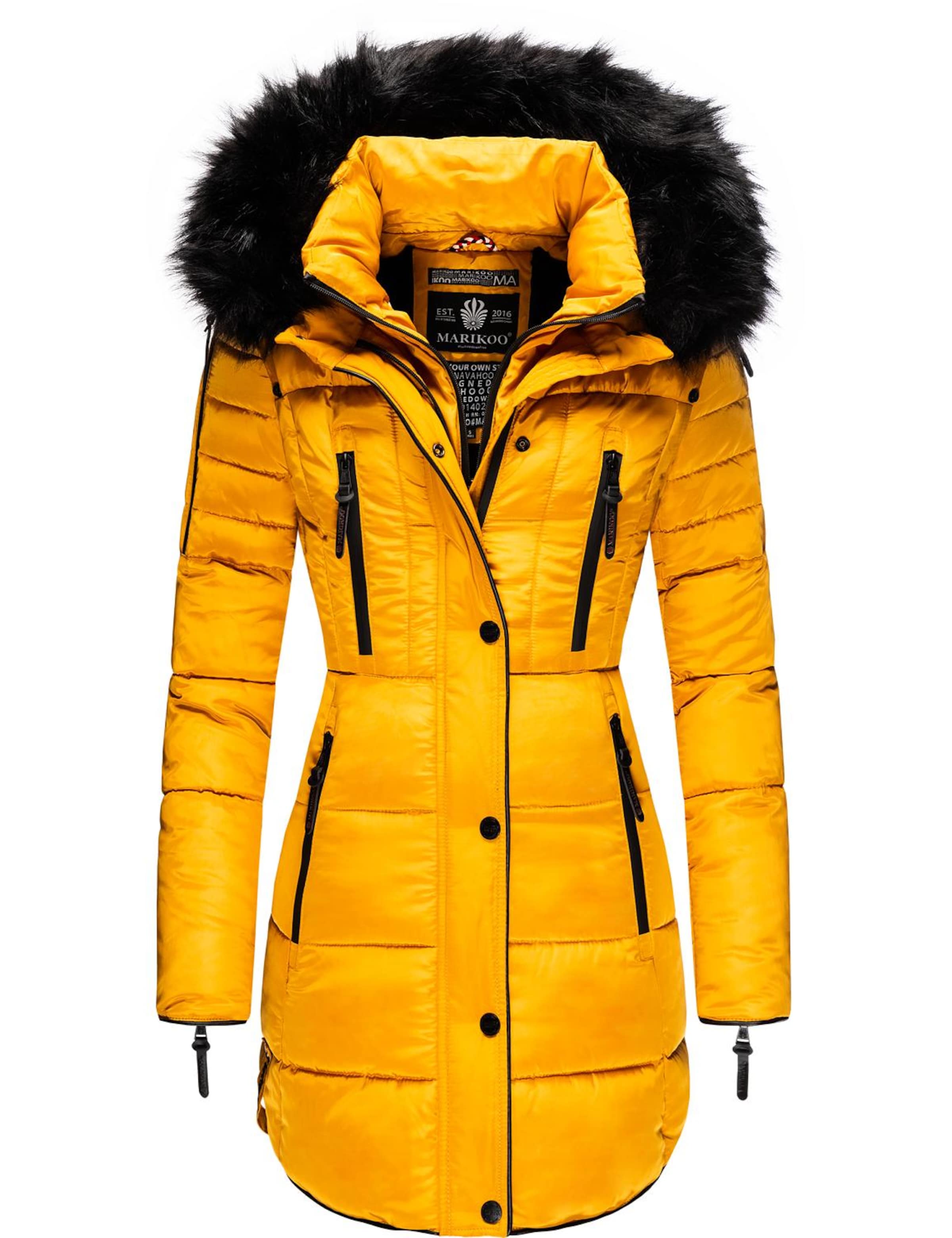 MARIKOO Winter coat 'Moonshine' in Yellow: front