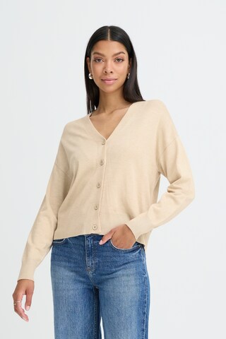b.young Gebreid vest in Beige: voorkant