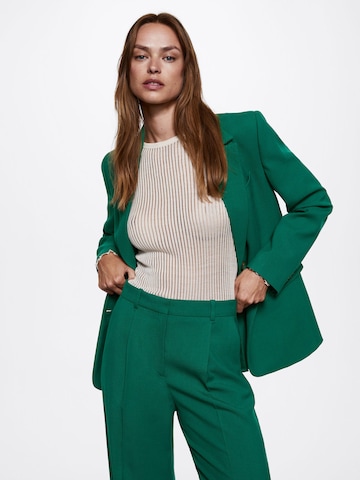 MANGO Wide leg Bandplooibroek 'Peter' in Groen