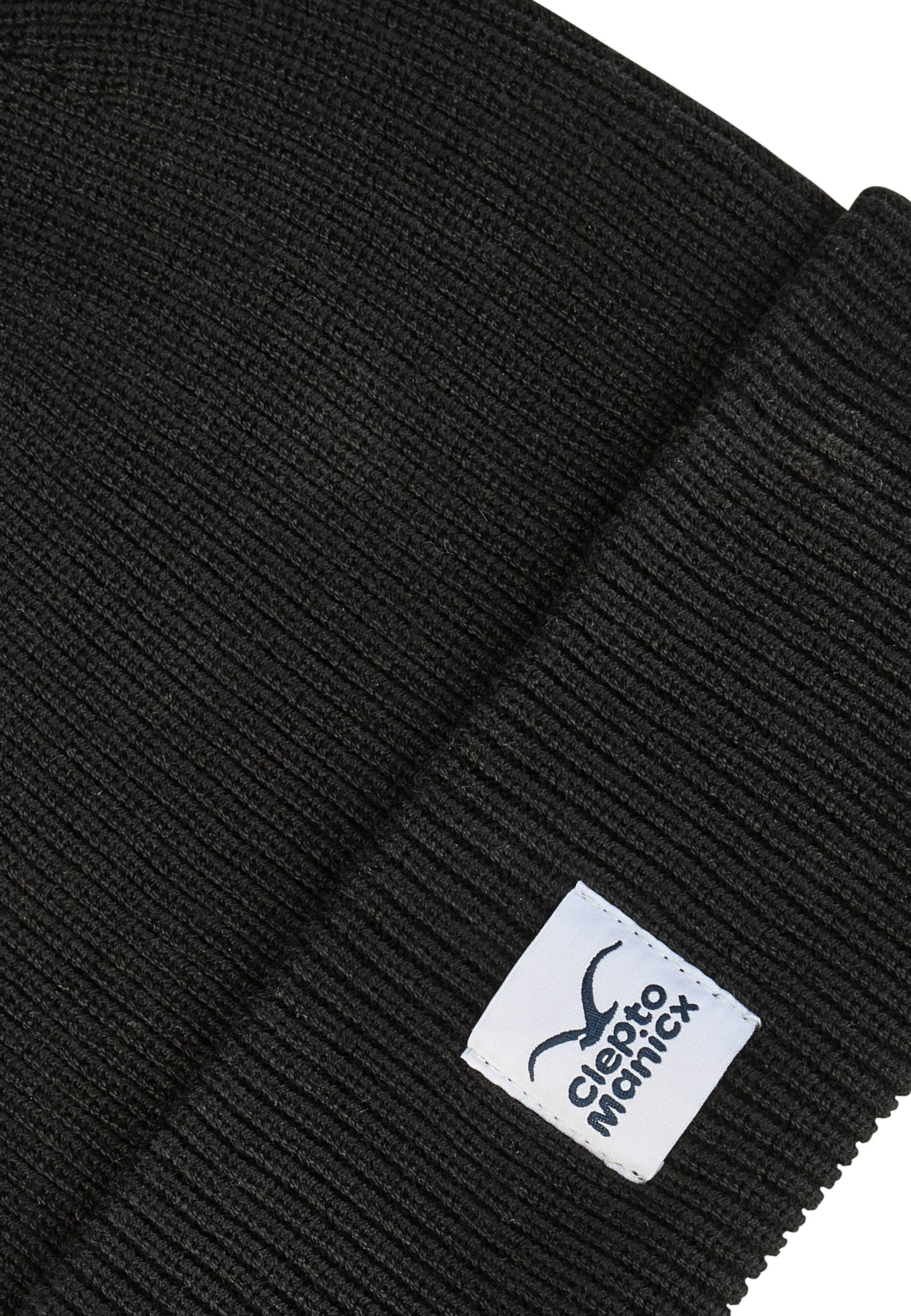 Cleptomanicx Beanie 'CI' in Schwarz