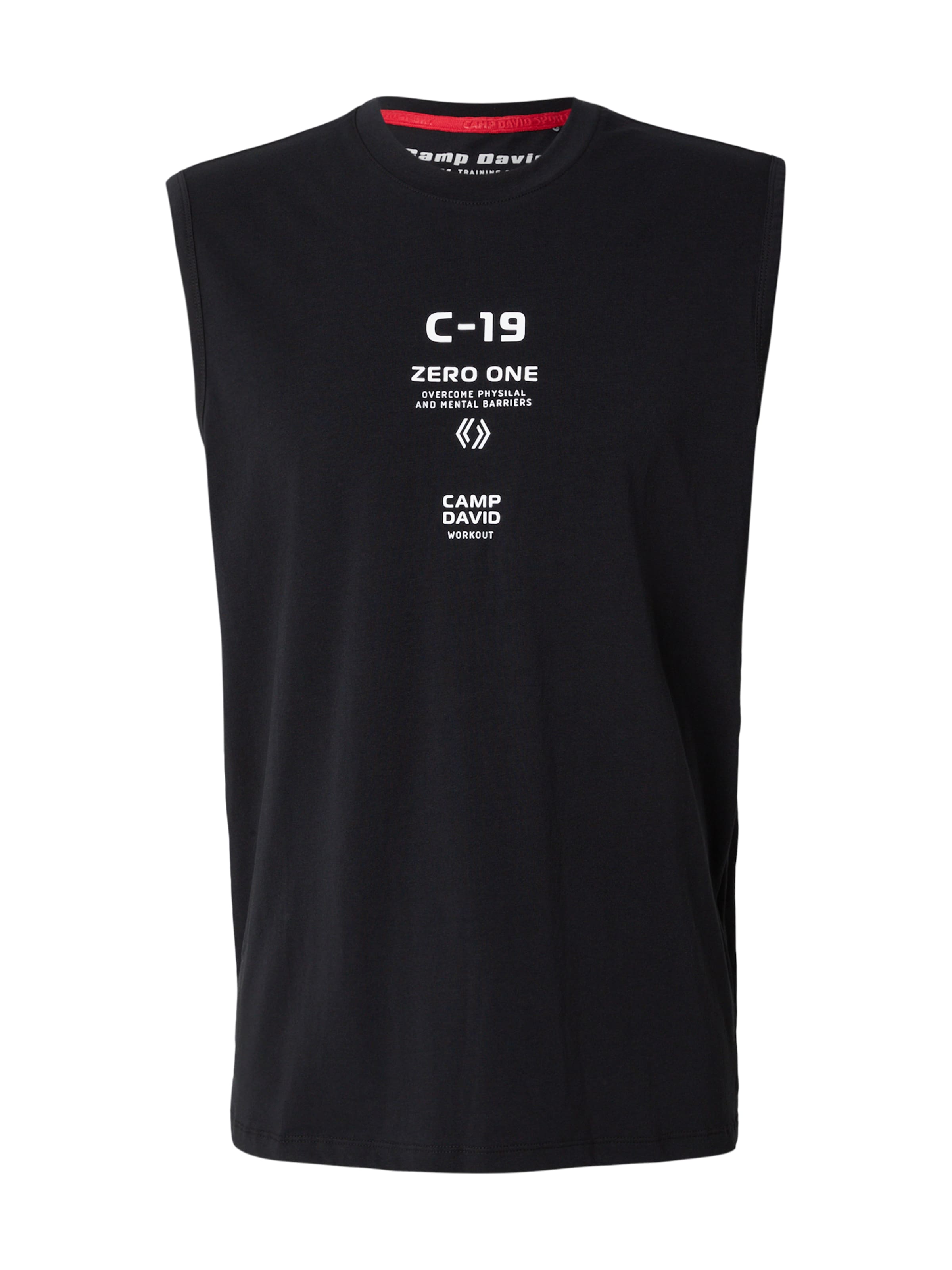 CAMP DAVID - Camiseta en negro: frente