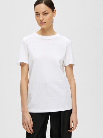 T-shirt 'MY ESSENTIAL' SELECTED FEMME en blanc : devant