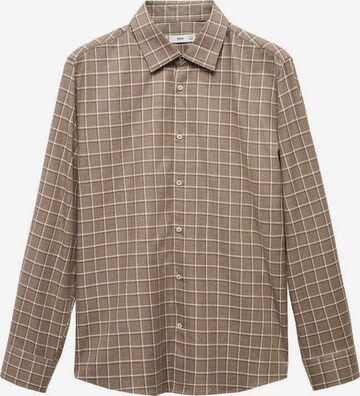 MANGO MAN Button Up Shirt 'Roma' in Beige: front