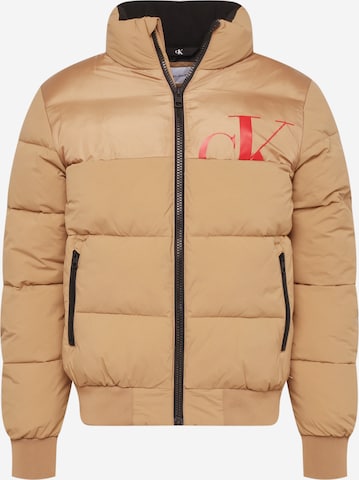 Calvin Klein JeansZimska jakna - bež boja: prednji dio