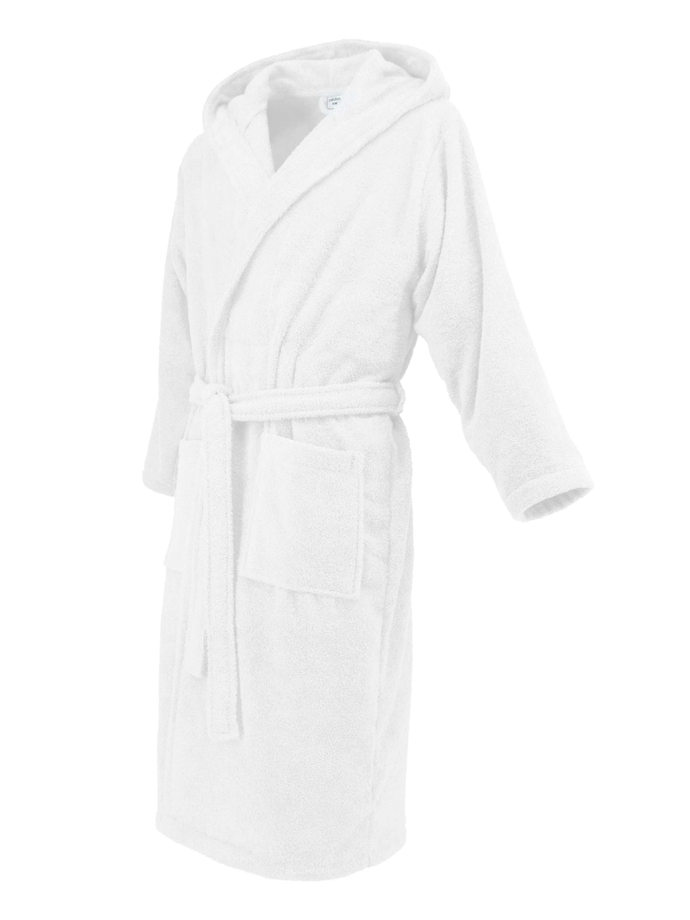 celodoro Long Bathrobe 'Home & Spa Collection' in White: front
