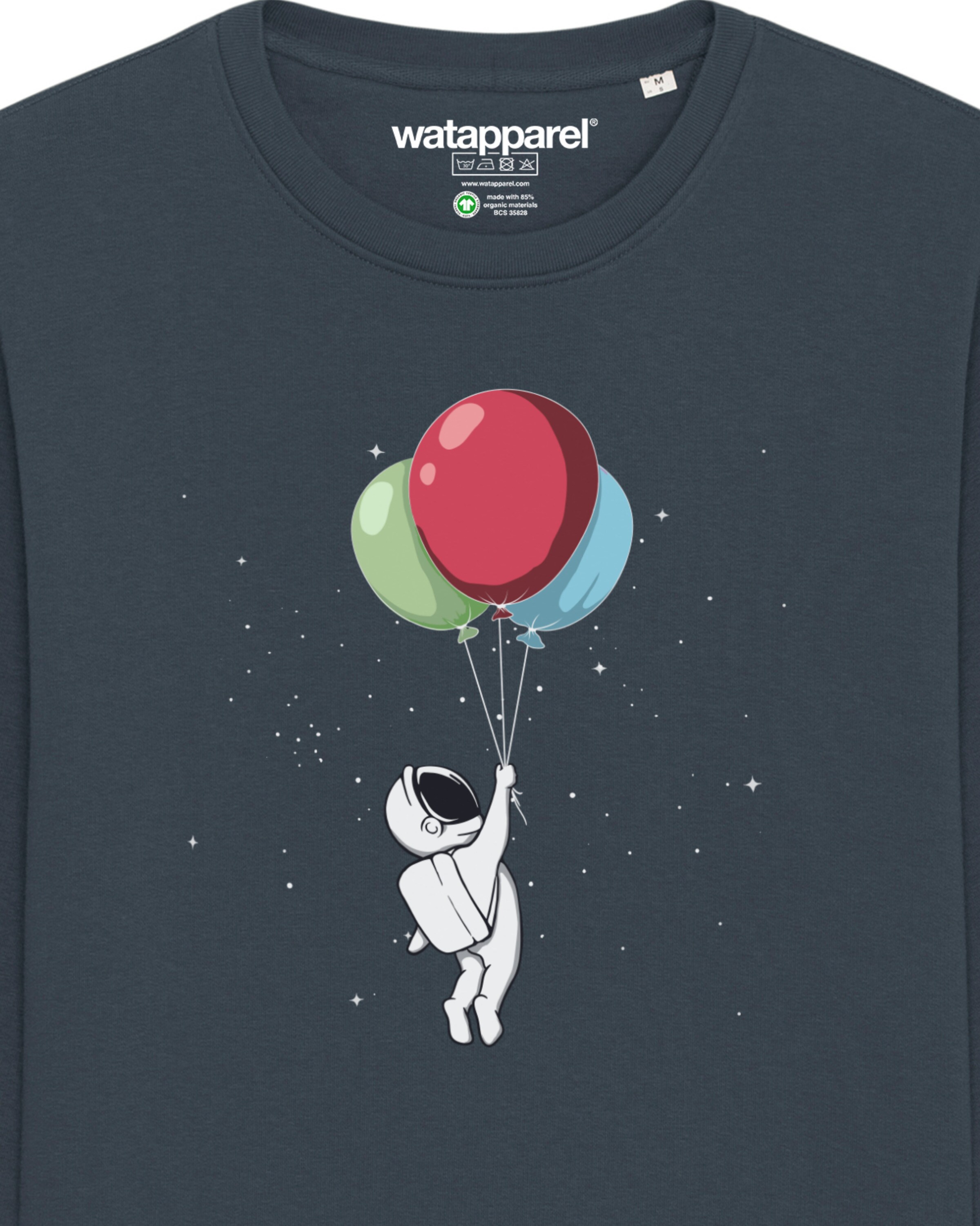 Sweat-shirt ' Little Balloon Astronaut ' Watapparel en gris